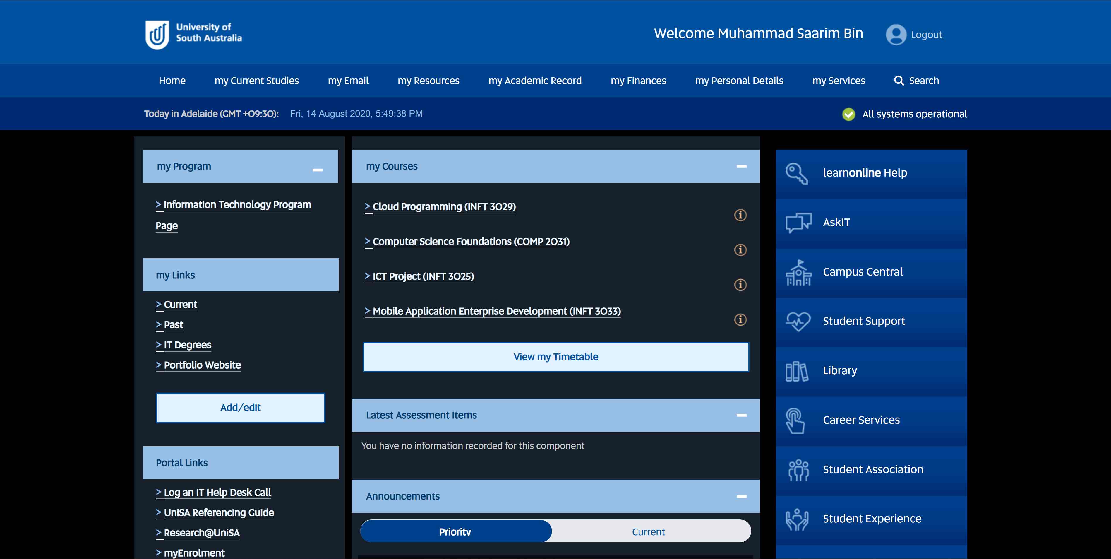 UniSA Dark Mode