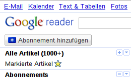 Google Reader - Home/All Art.: Make your own menu