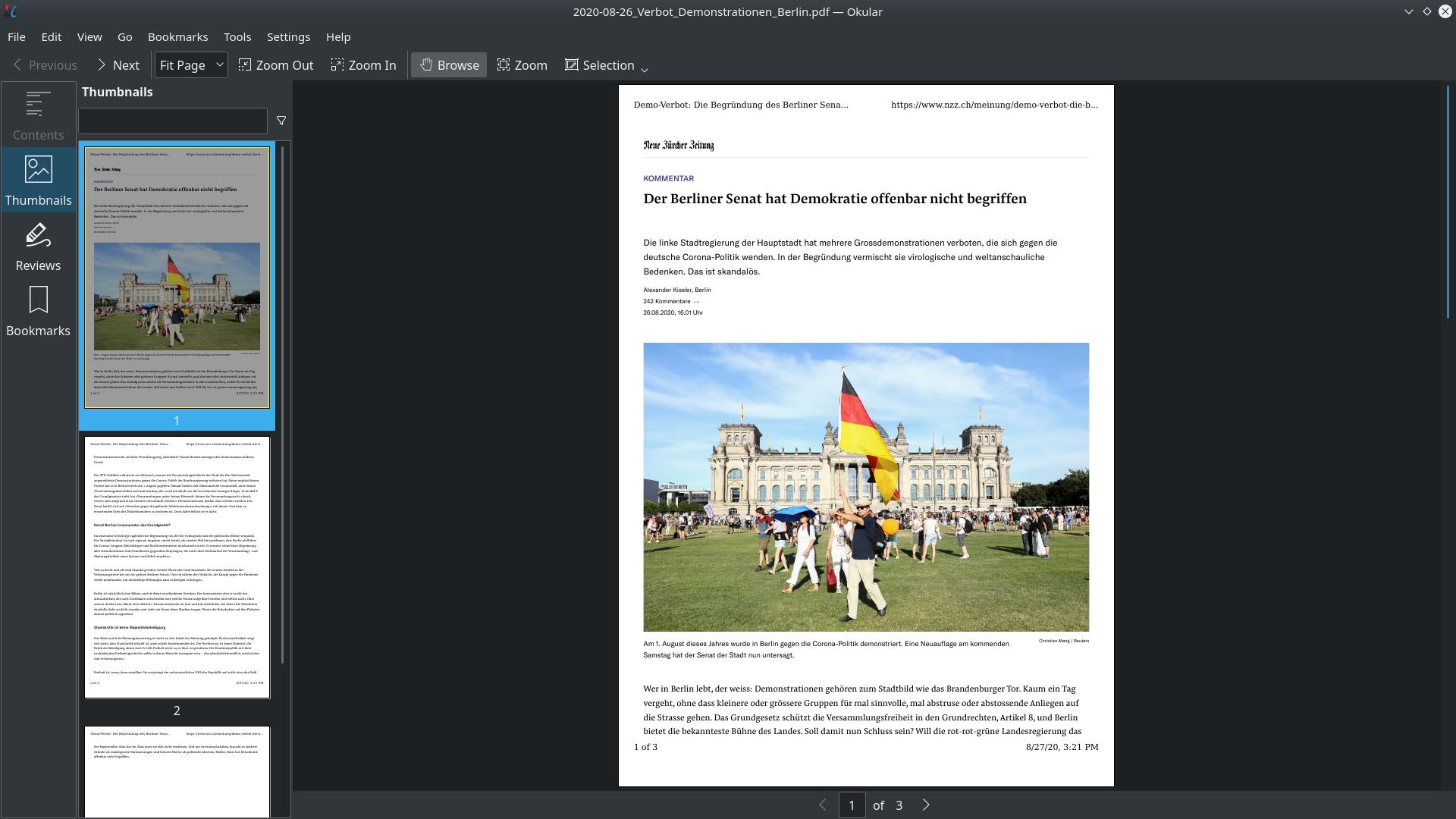 nzz.ch - Optimierung Drucklayout