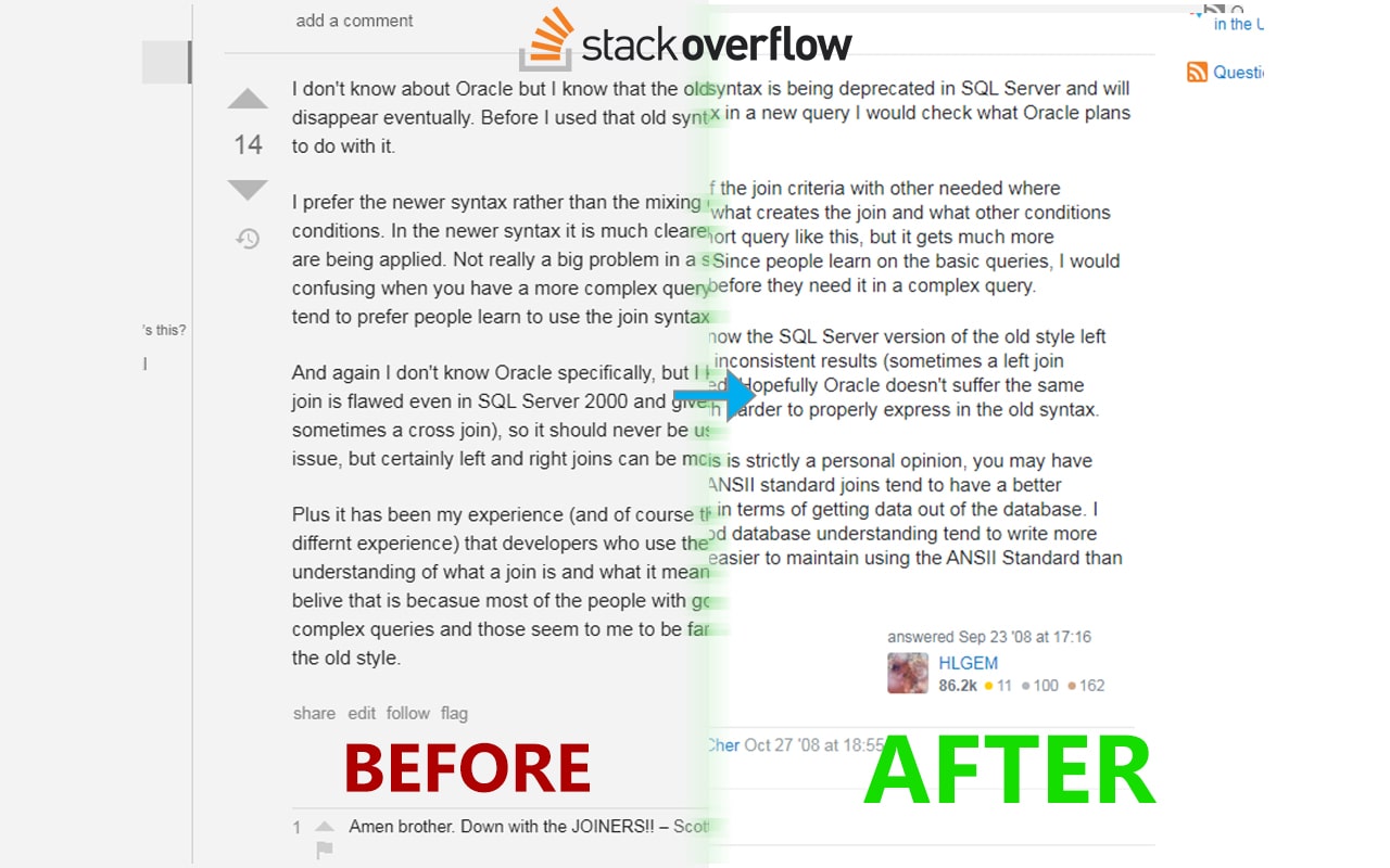 Revert StackExchange Formatting (updated!)