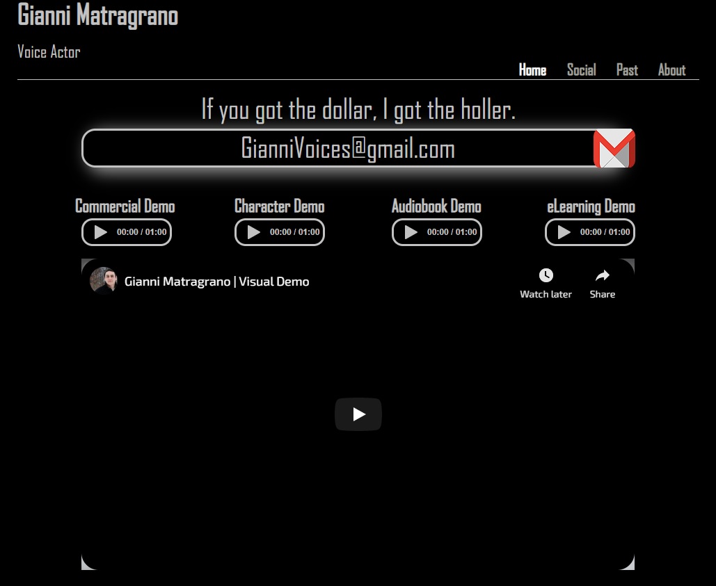 Gianni Matragrano Site Dark Theme