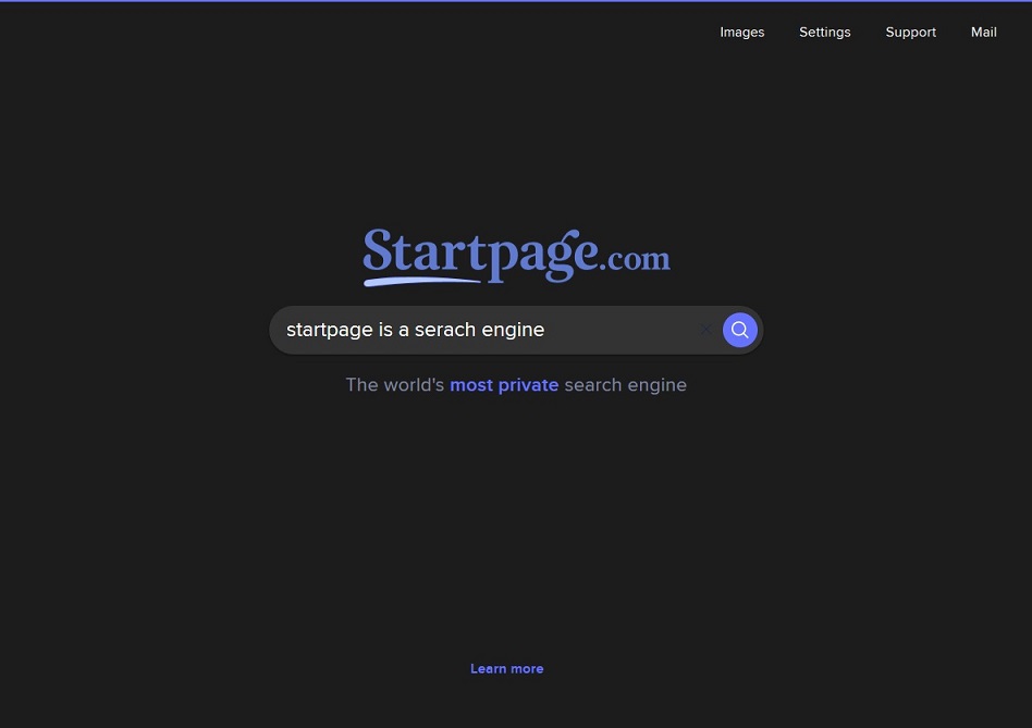 Startpage Material Dark Theme