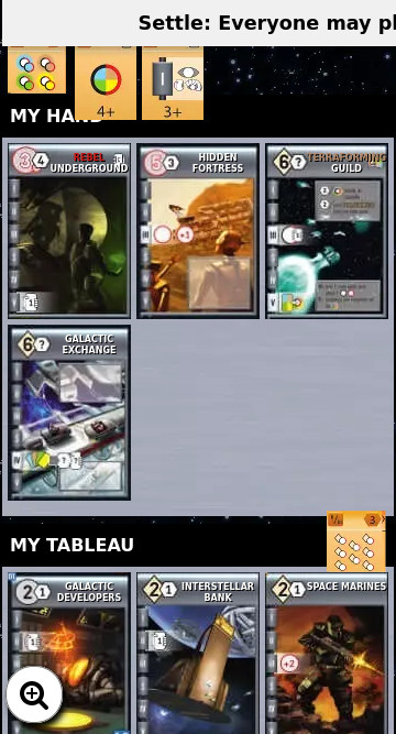 Better Tableau for RFTG on BoardGameArena