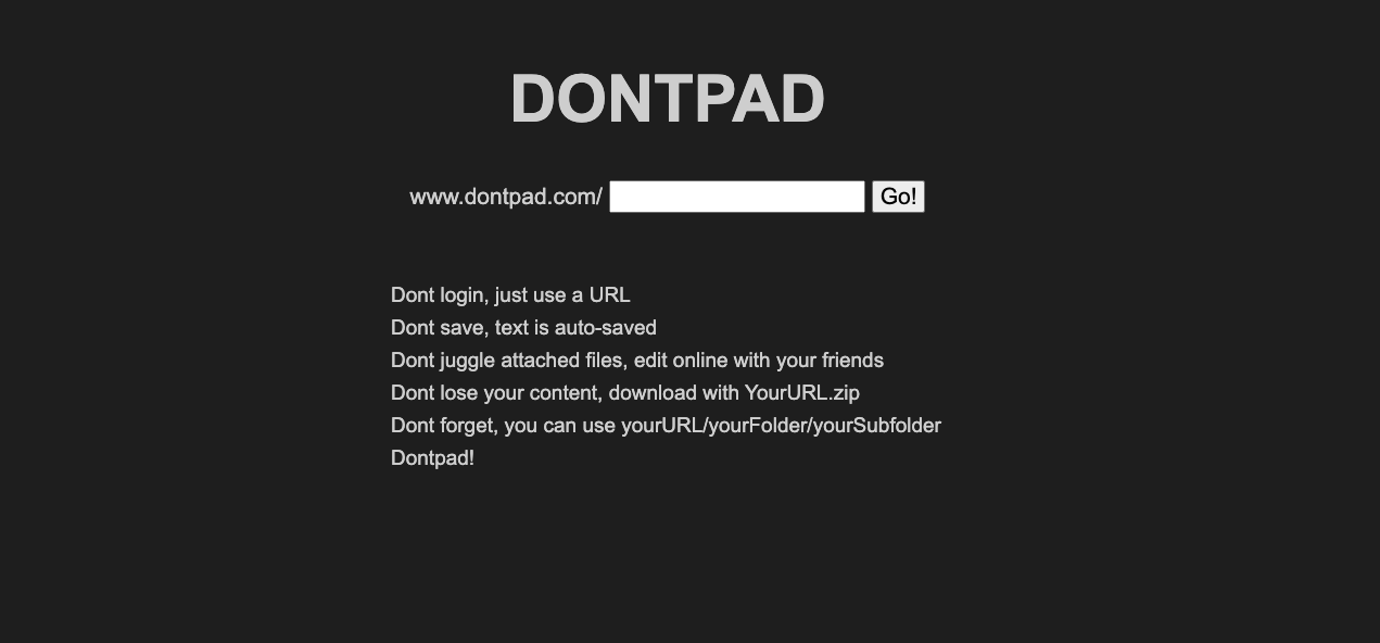 Dontpad Dark Mode
