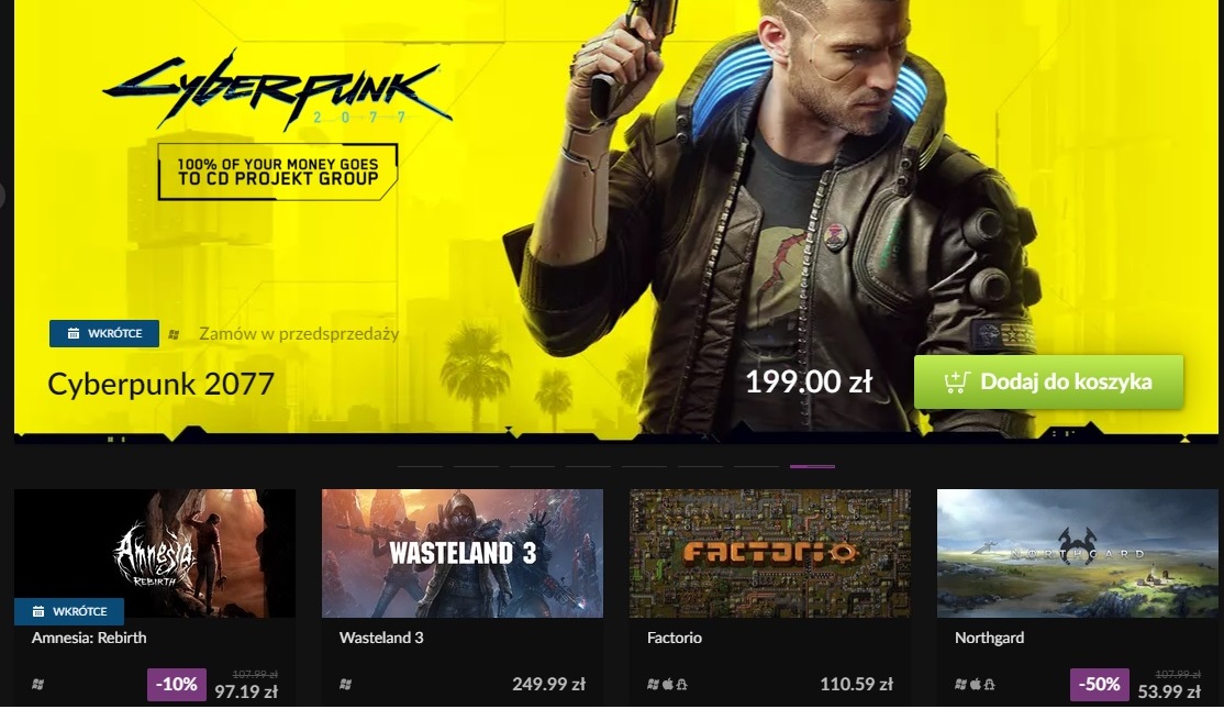 GOG.com Dark Theme