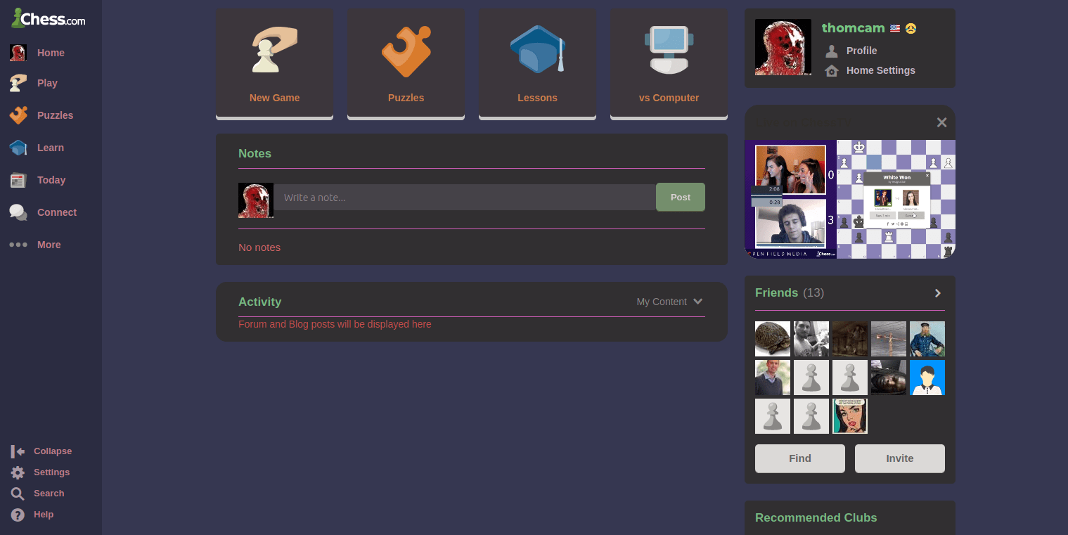 chess.com comfy dark theme