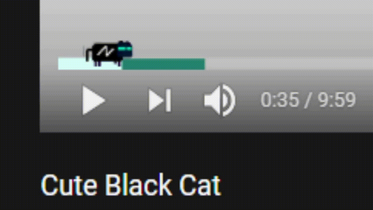 YouTube-Cute Black Cat progress bar theme