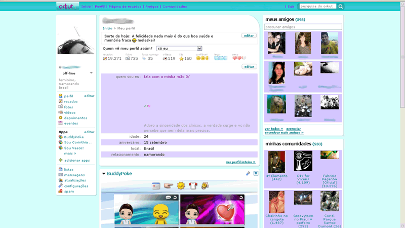 Orkut - Turqueza e roxo