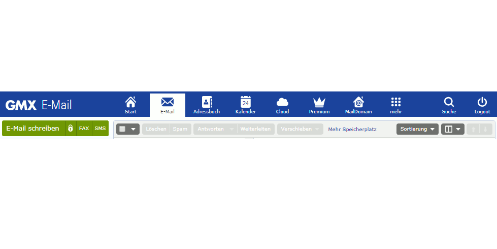Gmx - webmails - restore blue buttons bar
