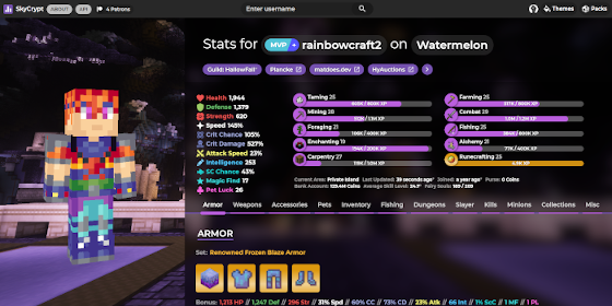 SkyCrypt Draconic Purple Theme