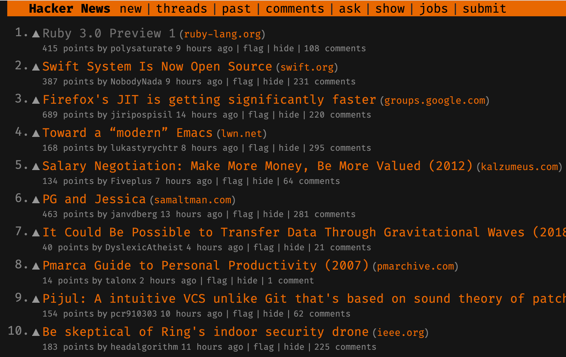 HackerNews Modern Dark