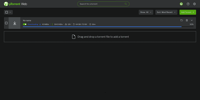 μTorrent Web Clear UI
