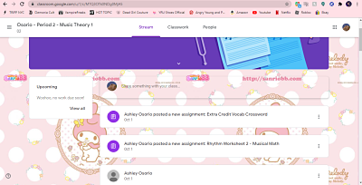 My melody themed google classroom background