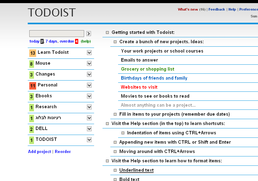 TODOIST - roughunderbelly style