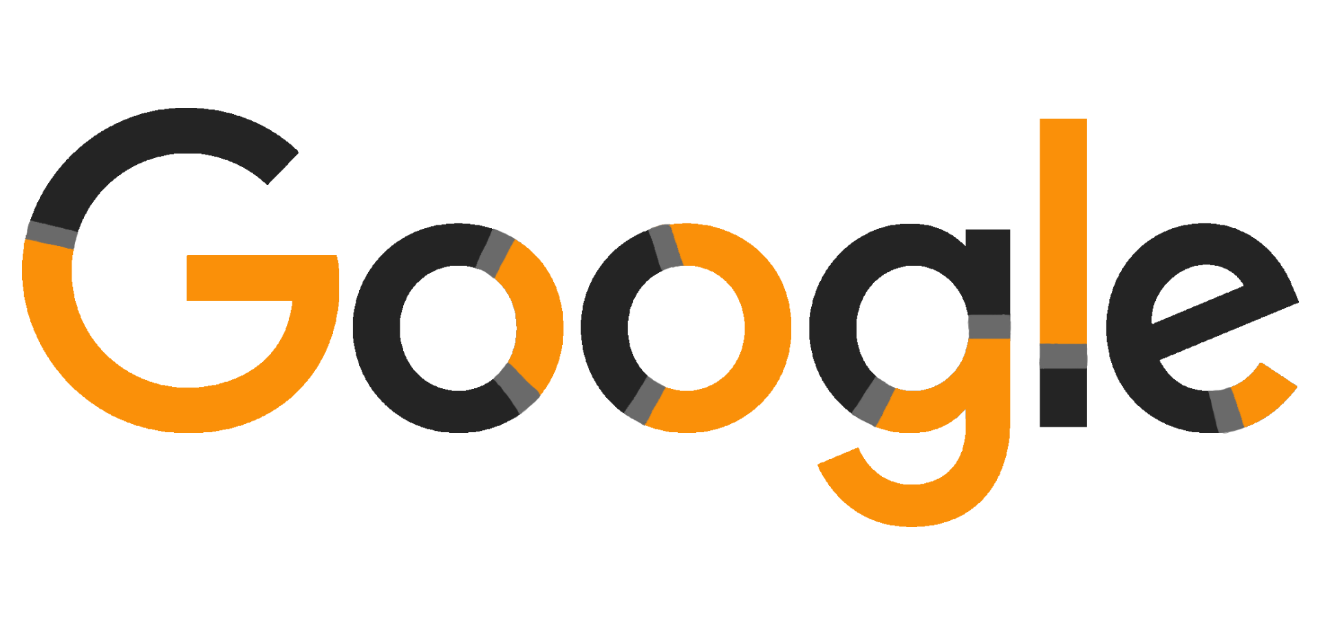 Orange y grey weird google logo