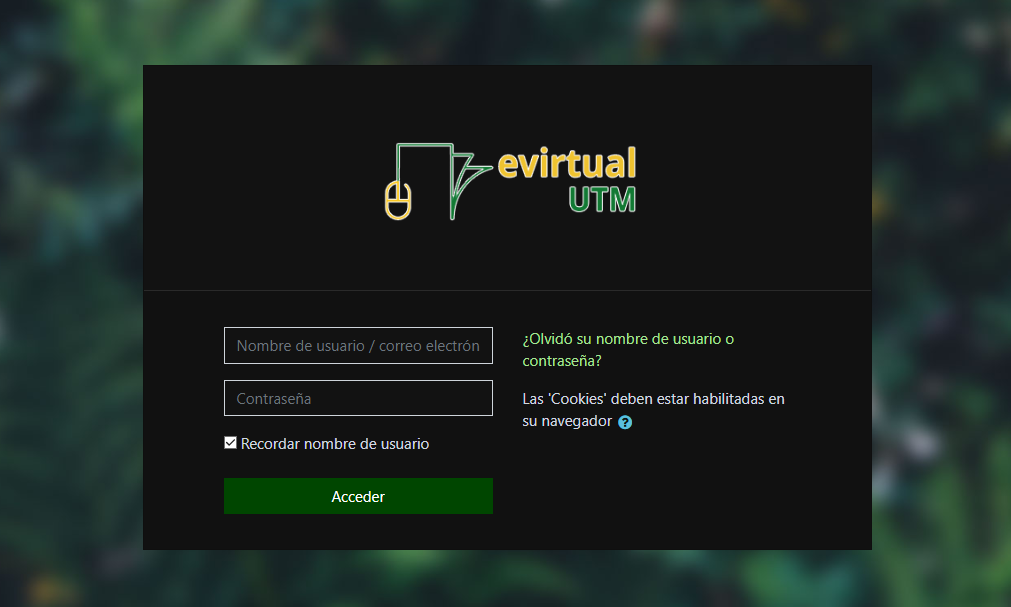 eVirtual - UTM Modo Oscuro