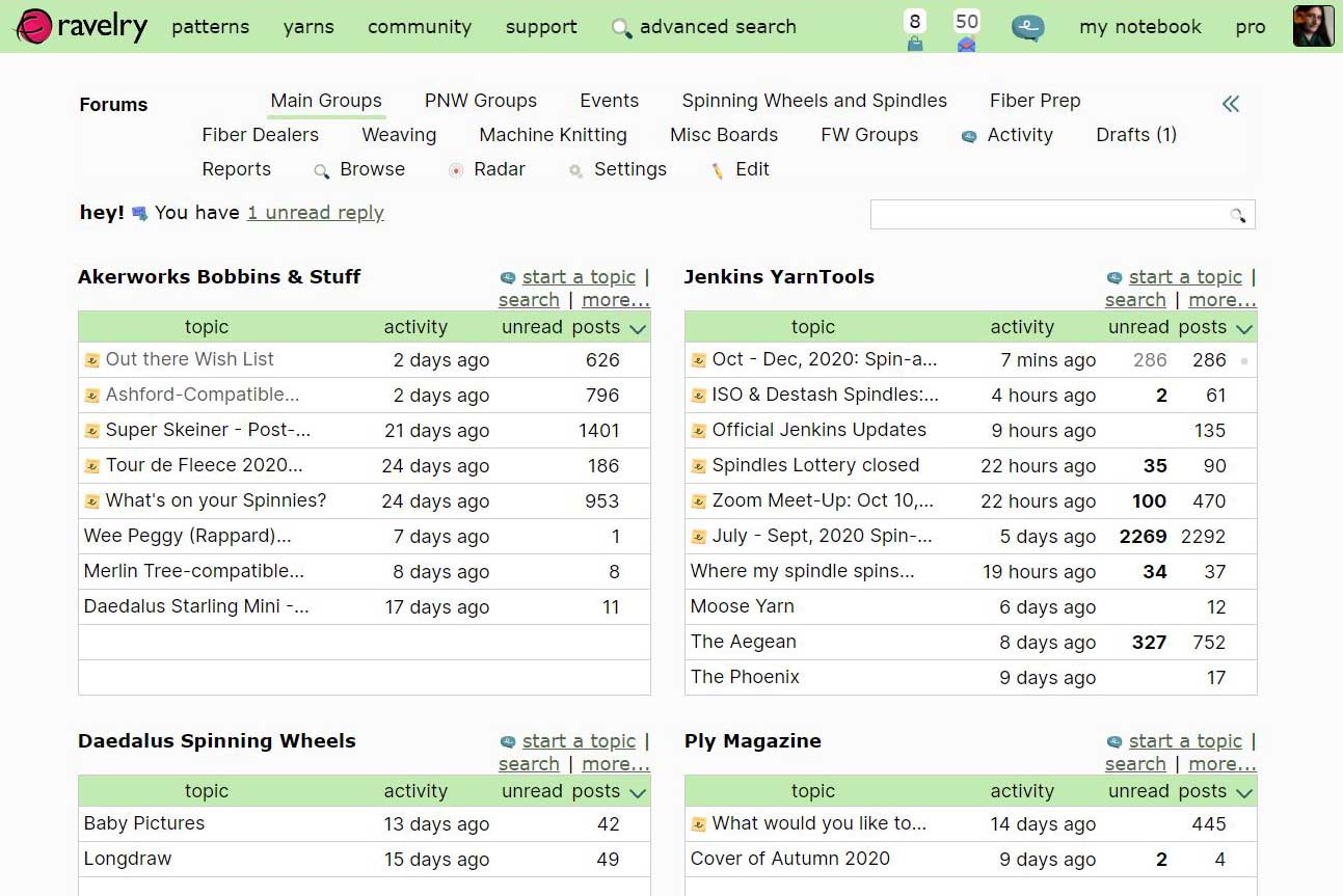 Ravelry - Increased Font Size