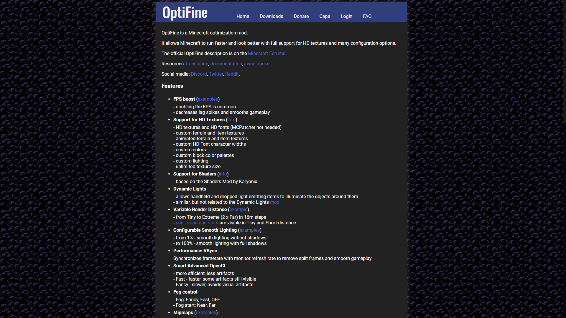 OptiFine Dark Theme