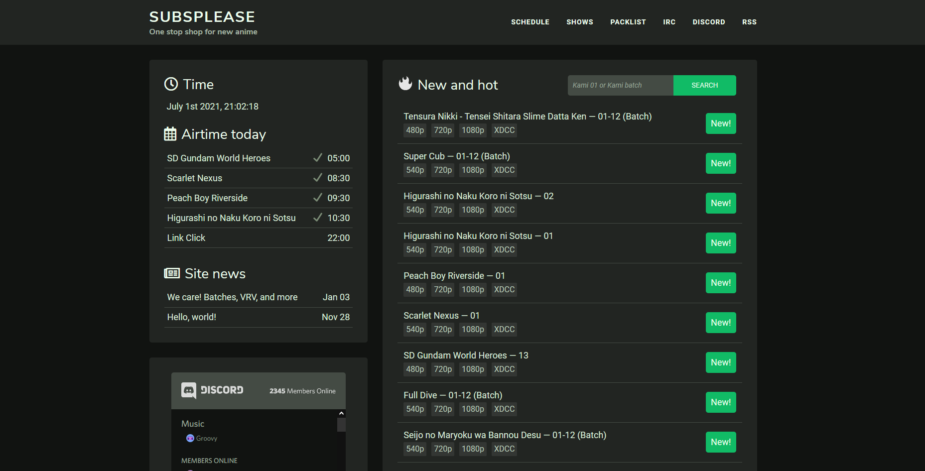 SubsPlease DarkGreen