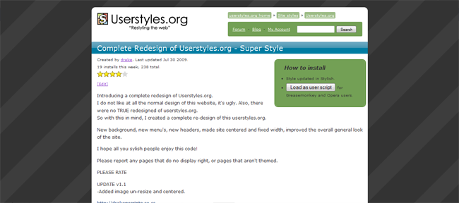 Complete Redesign of Userstyles.org - Super Style