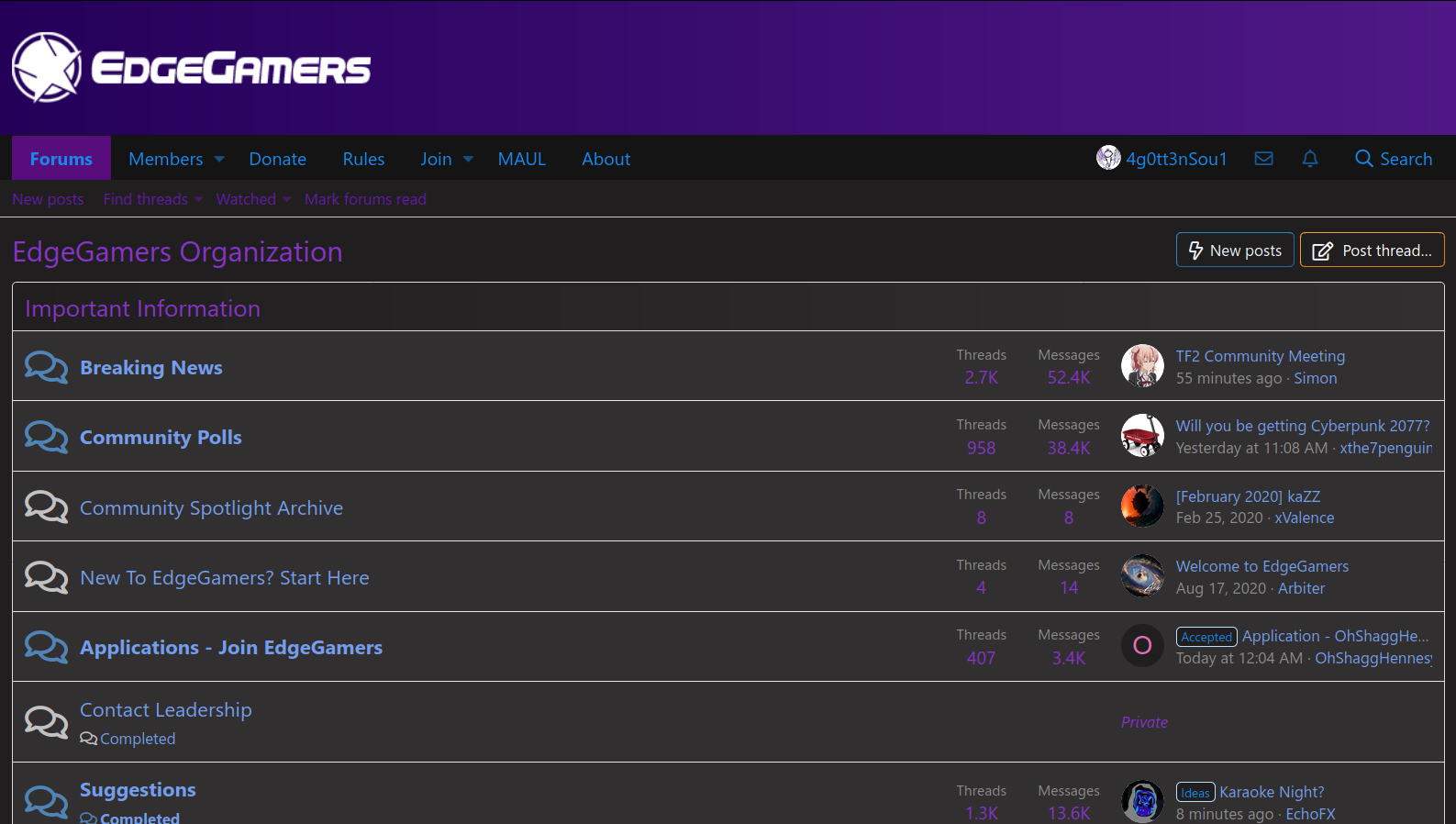 EdgeGamers Website