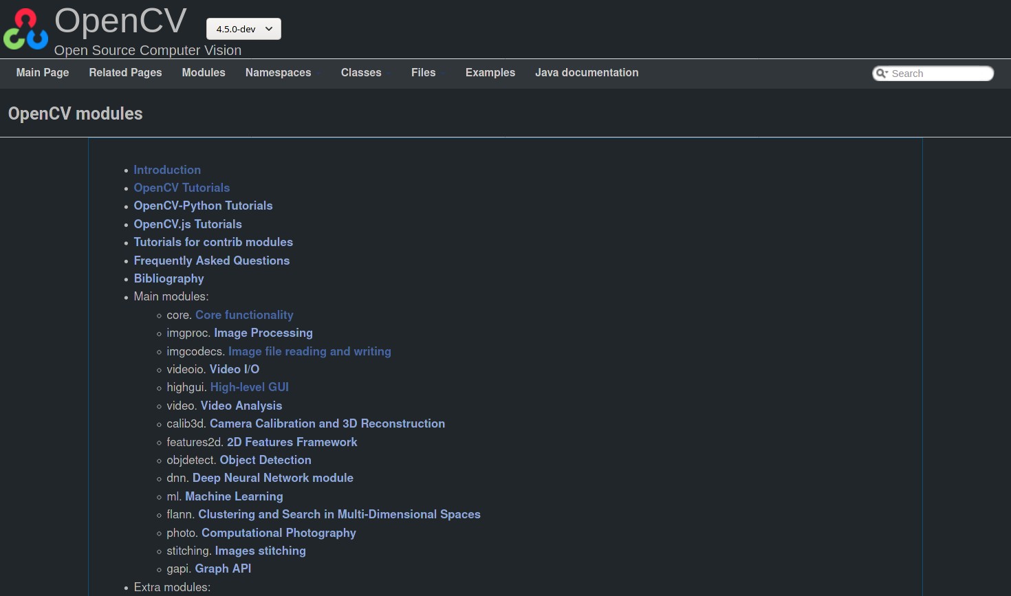 Opencv Docs Dark Breeze