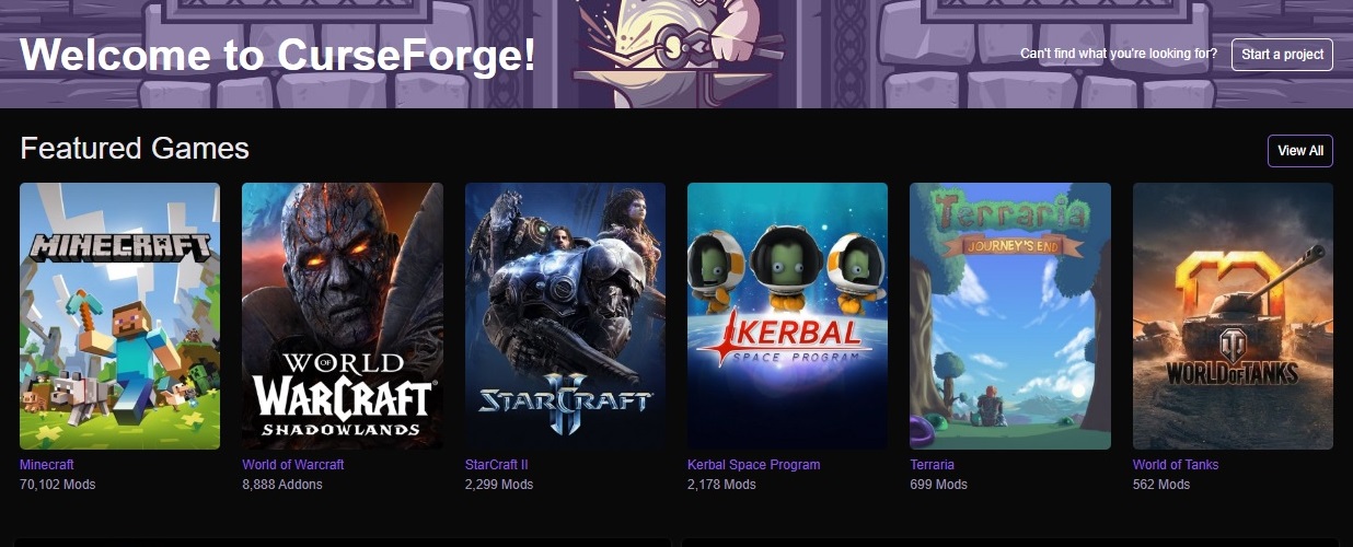 CurseForge New Dark Theme