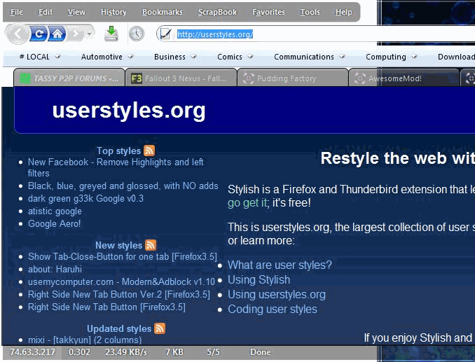 Firefox 3.5 - All-Glass - Fixes - Hide Caption