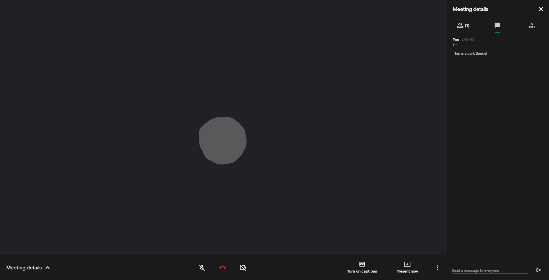 Google Meet Dark Theme
