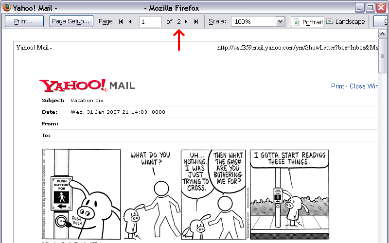 Yahoo Mail - Fix Printable View (Classic Overflow)