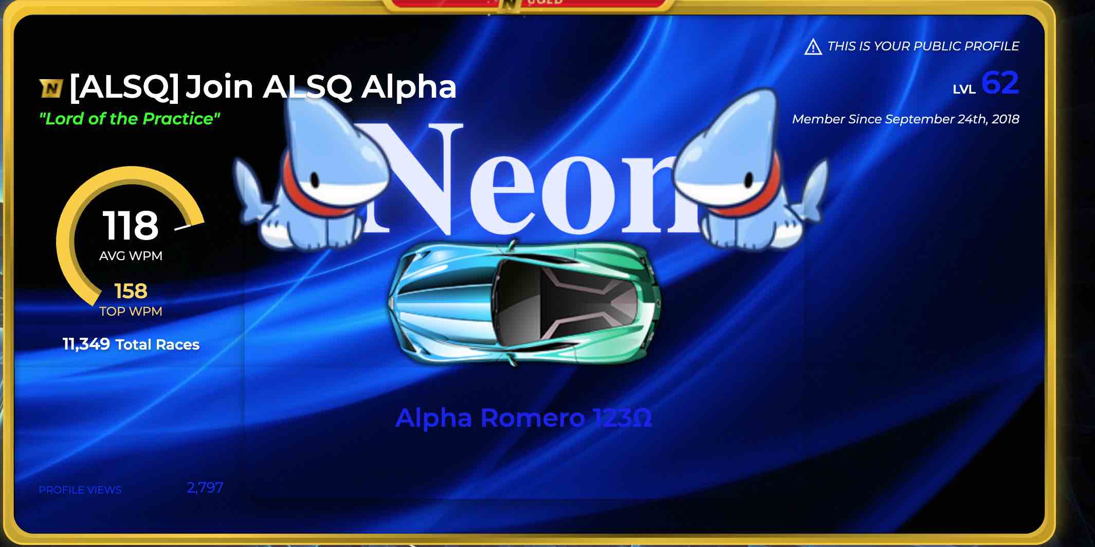 Nitro Type Neon Blue Theme!!