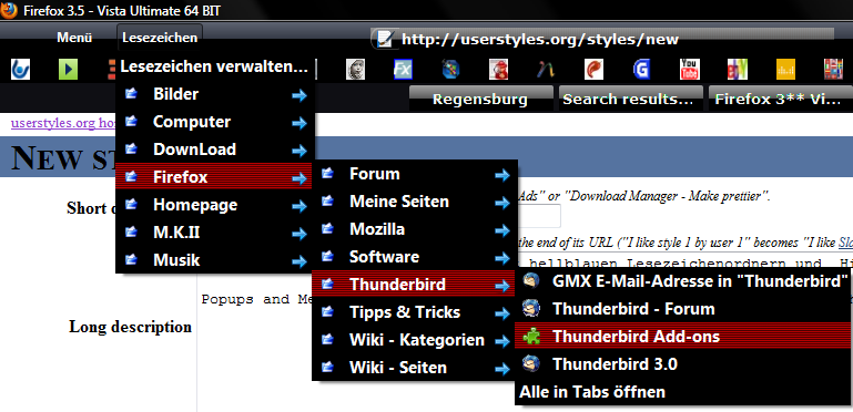 Firefox 3.5 - Popups, Menupopups - Black + Red