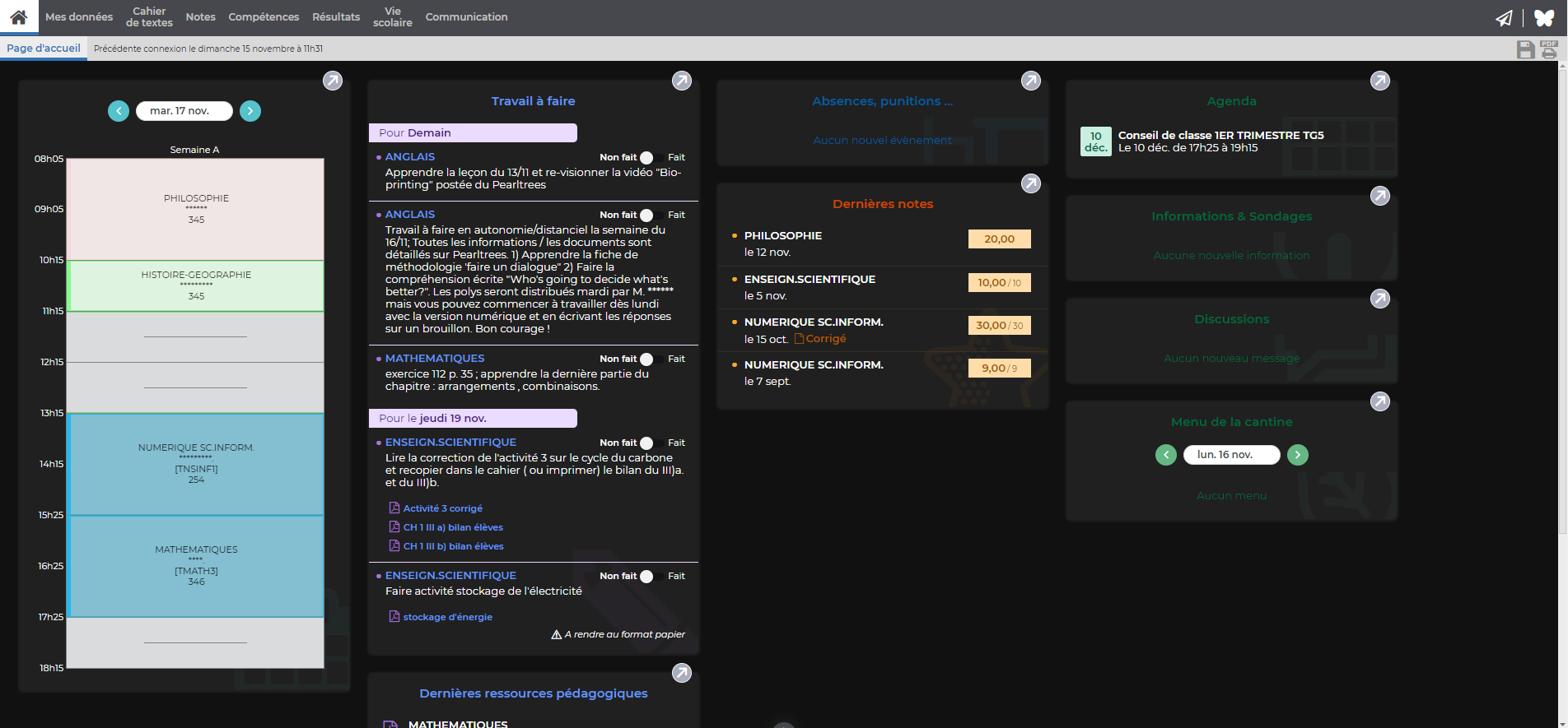 Pronote Dark Theme