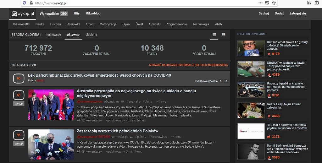 Wykop dark theme wykop.pl