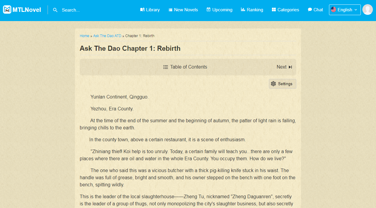 MTLNovel.com Sepia Reader View