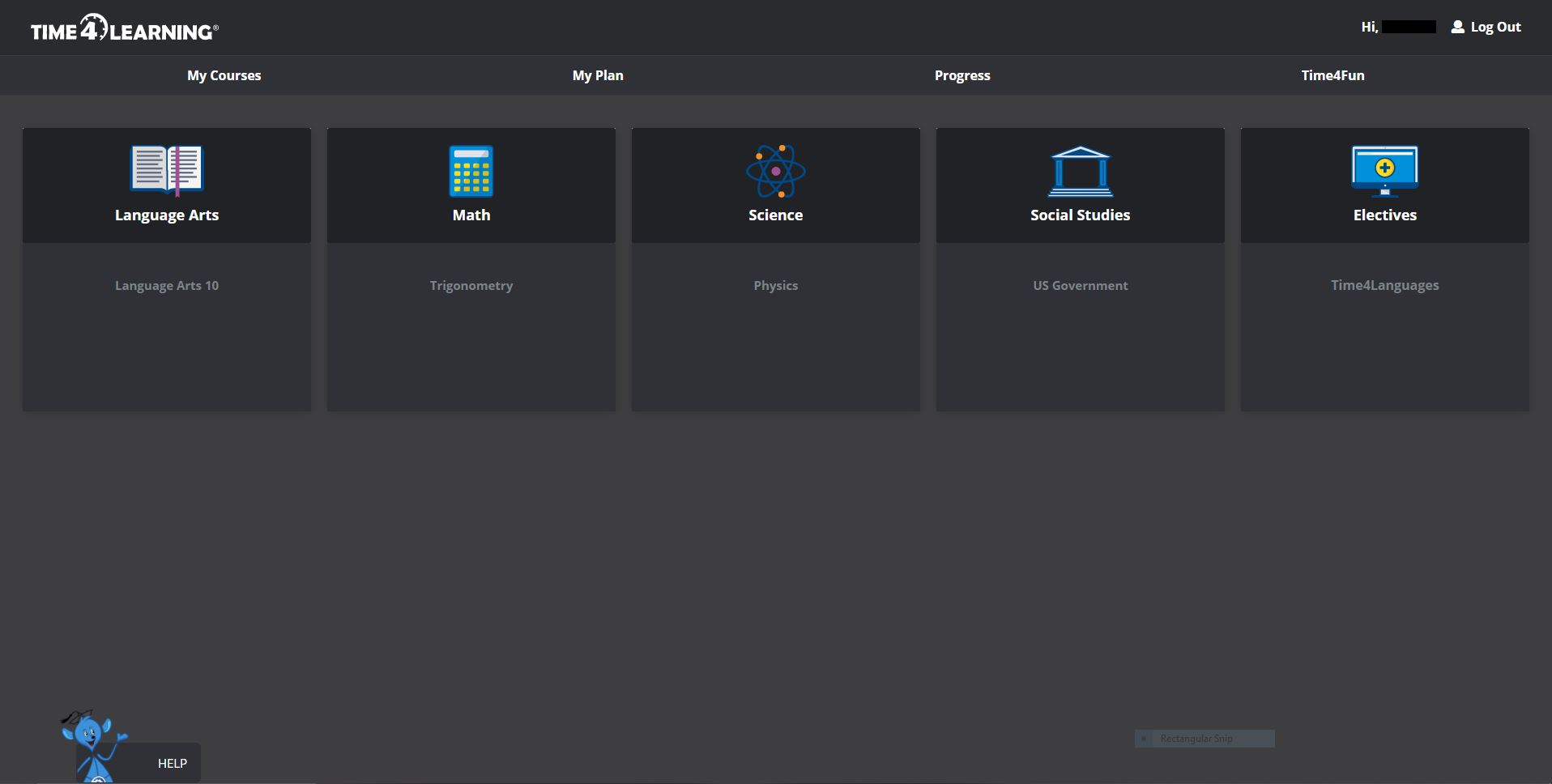 Time4Learning Dark Theme(High School Ver.)