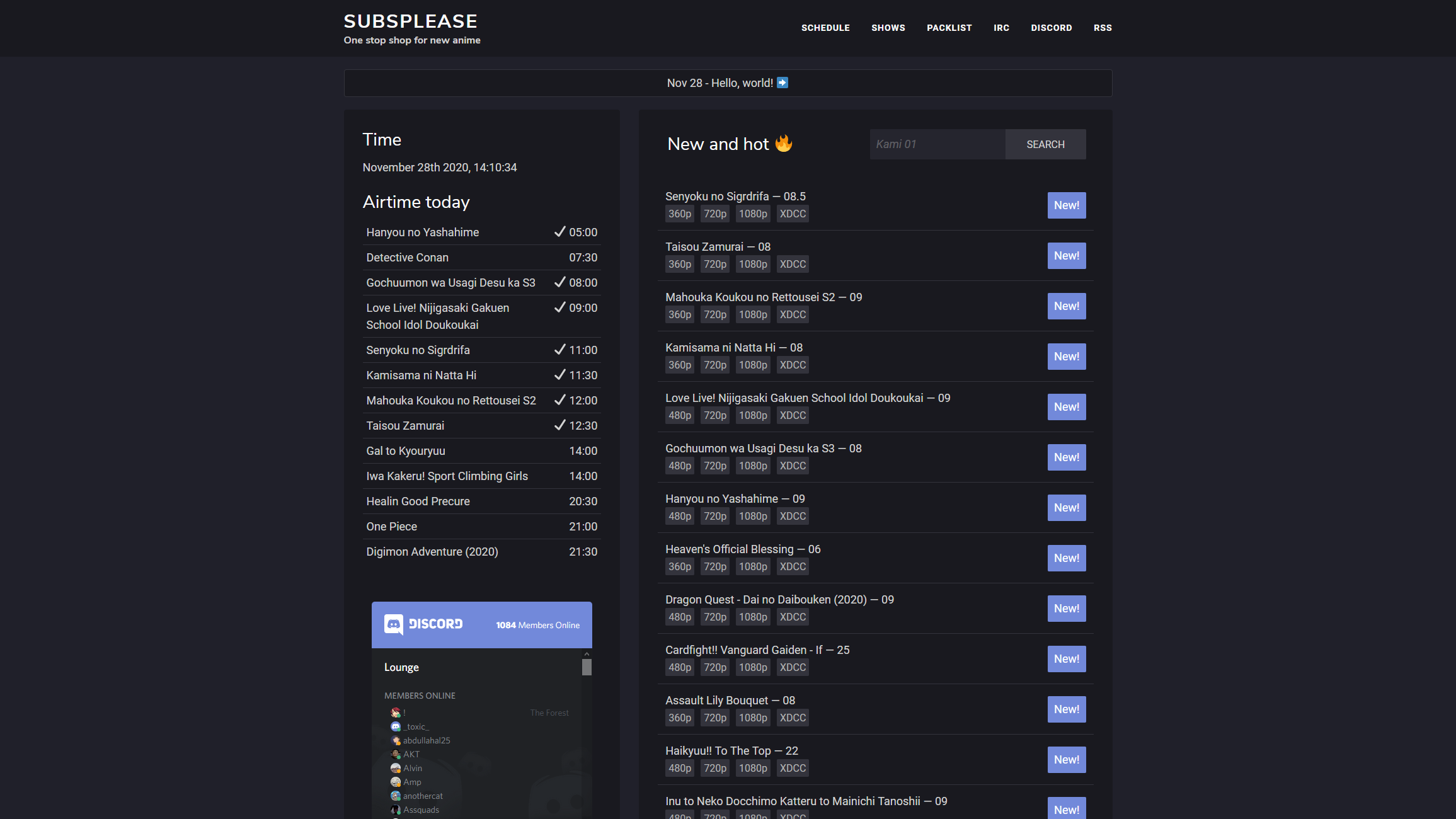 Smoother Subsplease Dark Mode