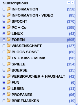 Google Reader: Counter blue and to the right