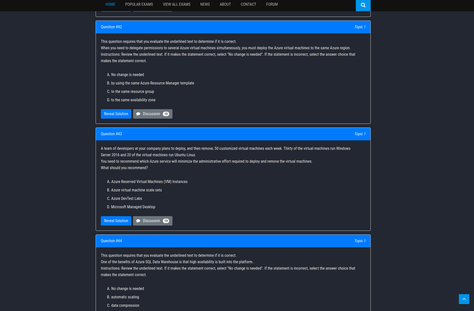 Examtopics - Dark questions | Userstyles.org