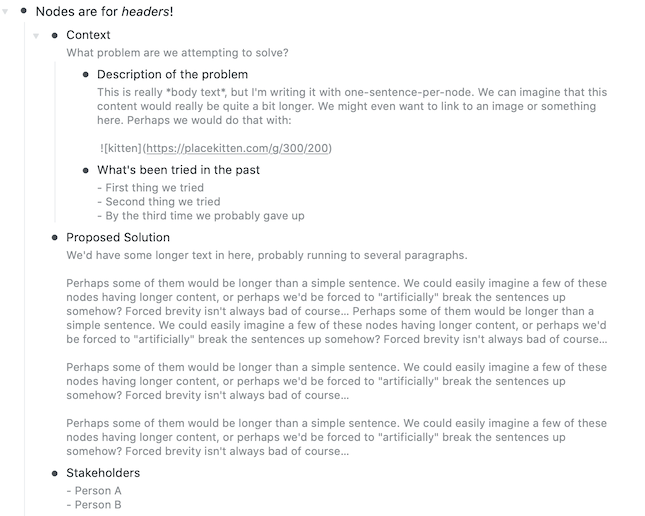 Workflowy - expand all notes
