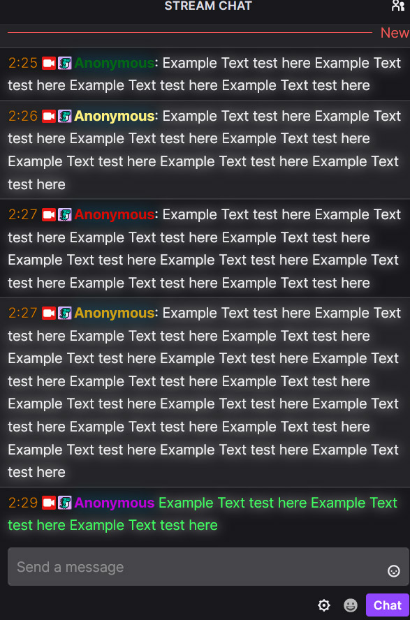 Name and chat glow