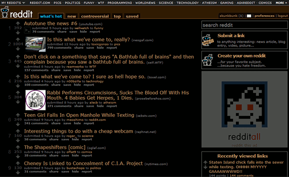 Reddit Inverted (and therefore Dark)