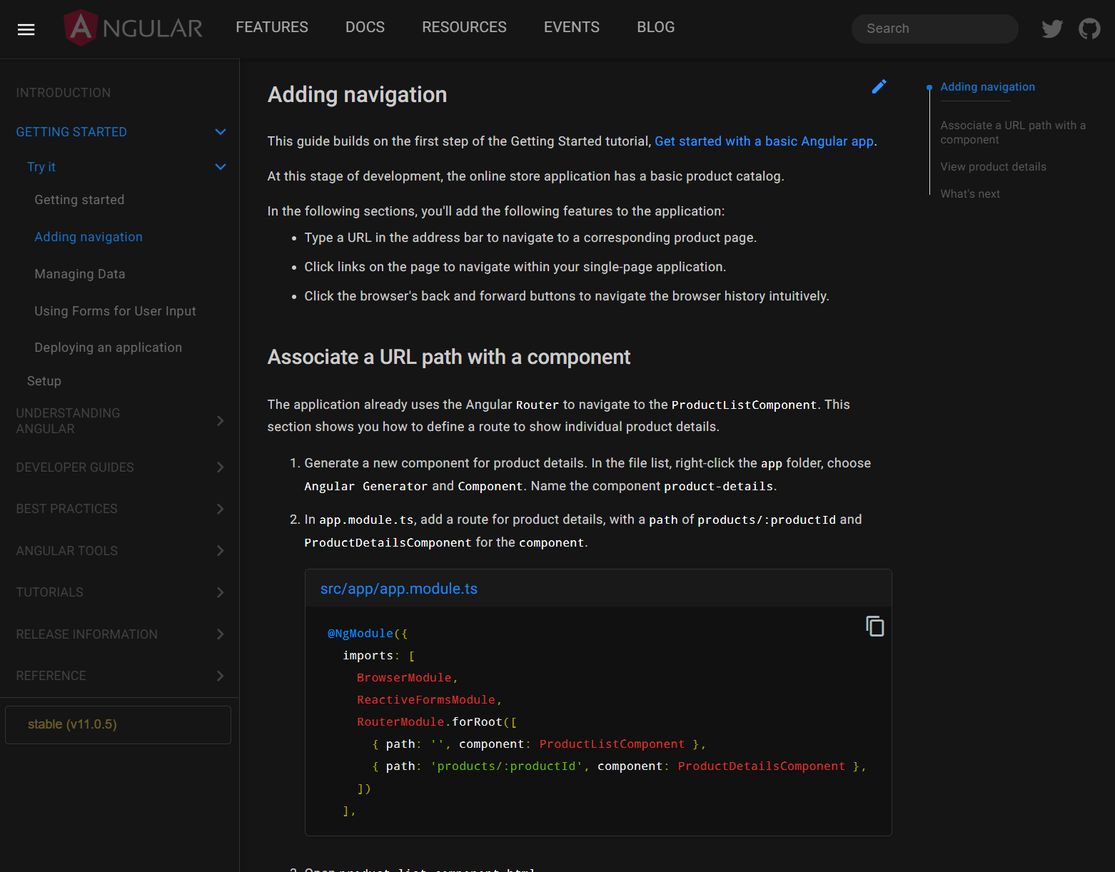 SG Dark - Angular documentation