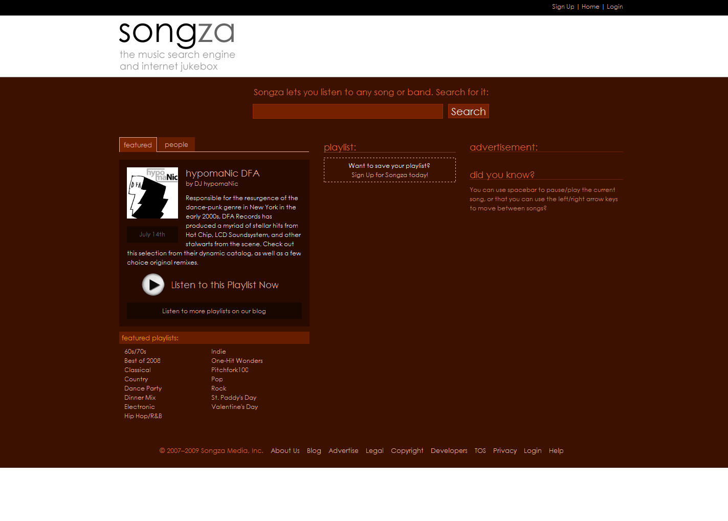 Songza - Soothing, dark maroon