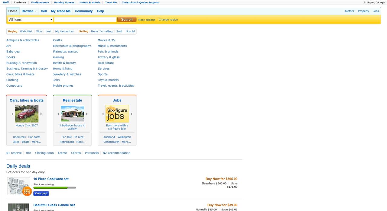 T2 - TradeMe Tweaked Layout