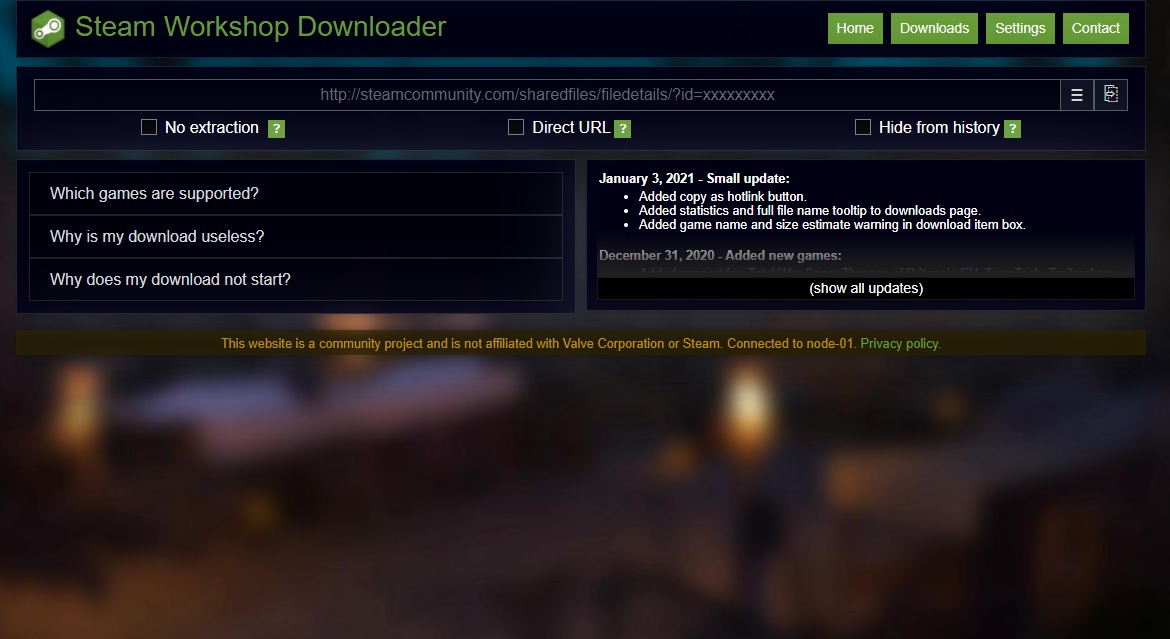 Steam Workshop Downloader Better Dark Theme