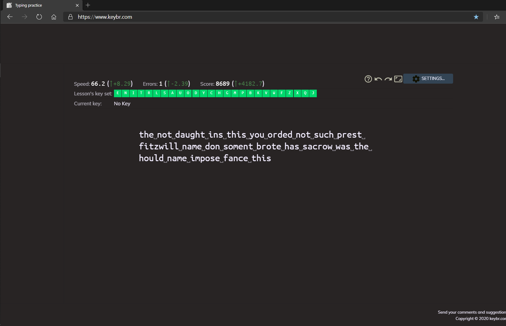 Keybr.com no Background