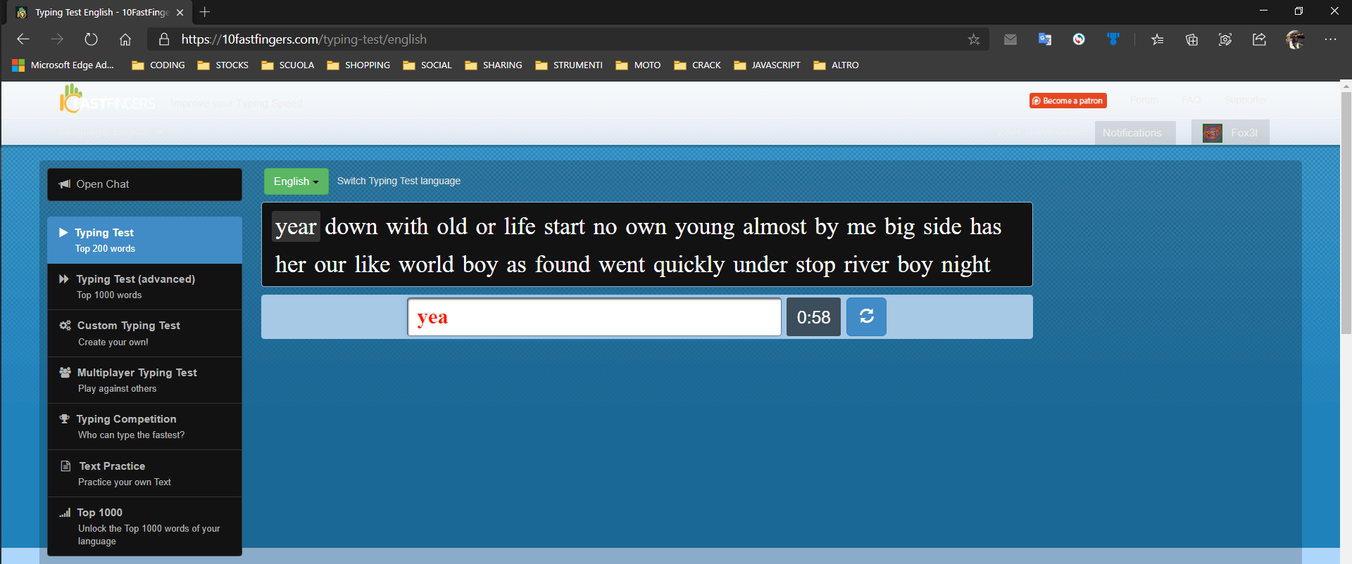 Visible input for 10fastfingers