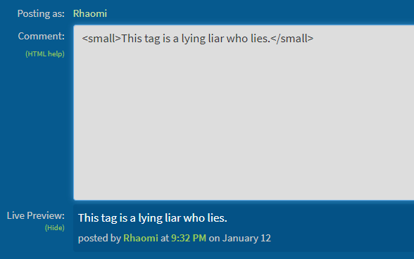 No small text on MetaFilter