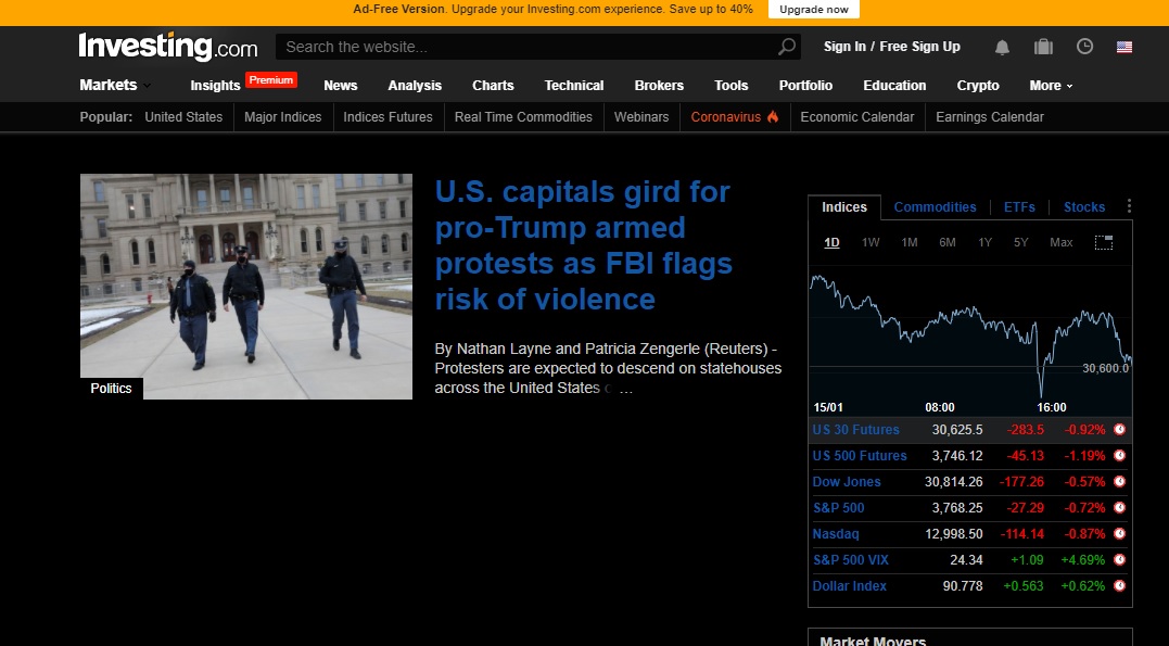 Investing.com Dark Theme